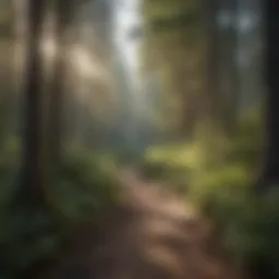 Scenic view of a tranquil forest trail