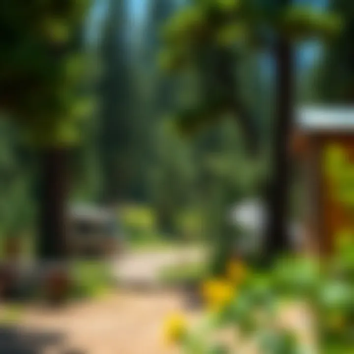 Scenic view of Vallecito Campground surrounded by lush trees