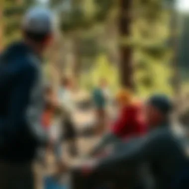 Visitors engaging in sustainable outdoor activities at Vallecito Campground