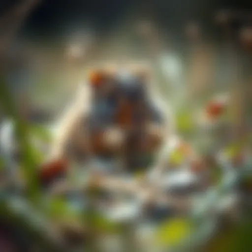 Meadow Vole in its Habitat A close-up of a meadow vole in its natural habitat