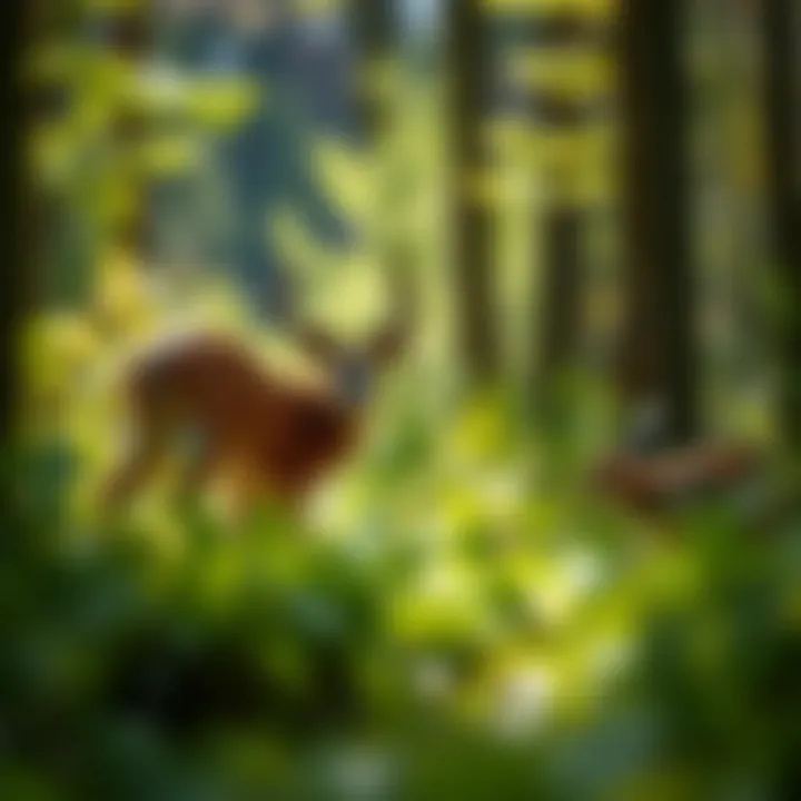 Wildlife thriving in a natural habitat near a camping area