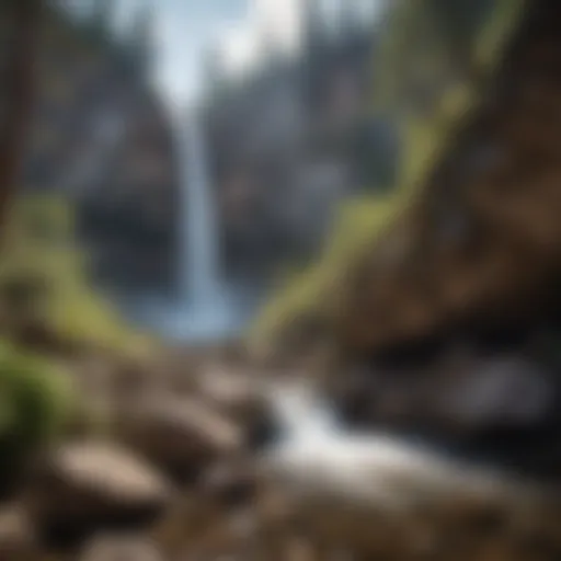 Serene view of Feather Falls cascading down the rocks