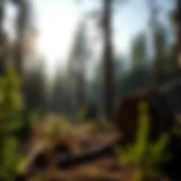 Detailed illustration of woodland stewardship practices