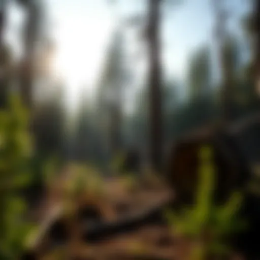 Detailed illustration of woodland stewardship practices