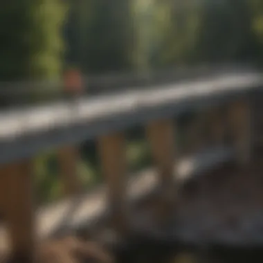 Engineers inspecting a fiberglass bridge under construction