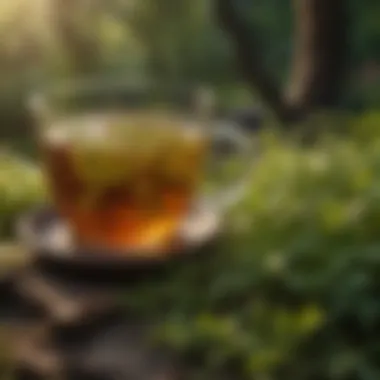 Infusion of Figwort Tea Tea infusion process highlighting figwort tea preparation