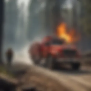 Firefighters preparing to combat a wildfire