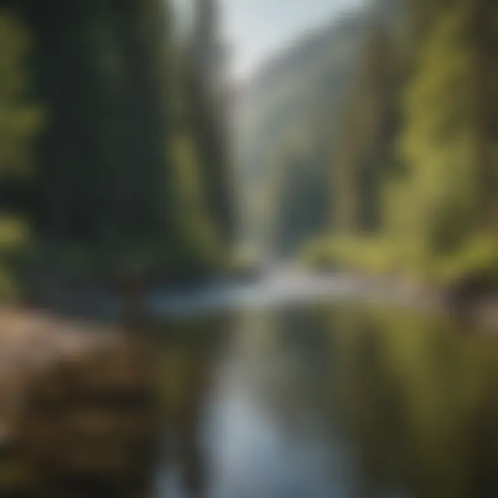 Angler casting a line in a picturesque river