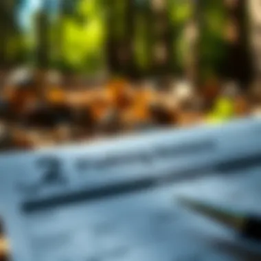 Close-up of a fishing license application