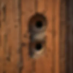 Cedar siding with woodpecker holes