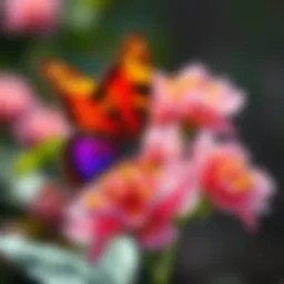A vibrant butterfly perched on a blooming flower, showcasing its colorful wings.