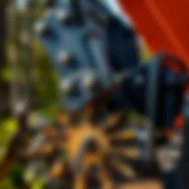 Cutting Mechanism of a Forestry Head Close-up of the cutting mechanism of a forestry head