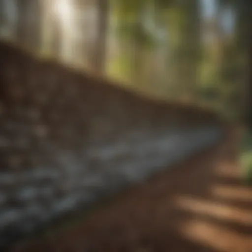 Geotextile retaining wall structure in a forested environment