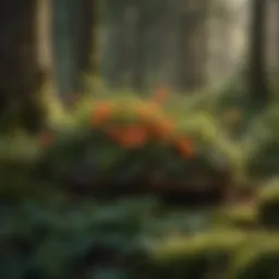 A lush forest thriving with diverse plant species