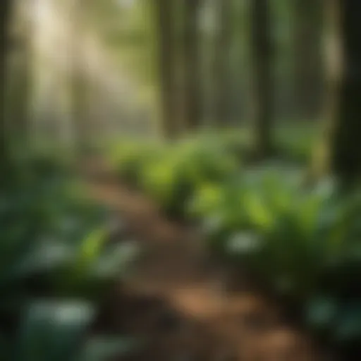 Lush green ramps thriving in a forest undergrowth