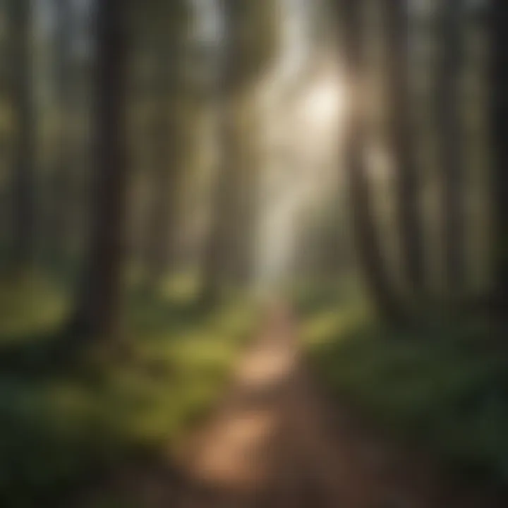 Hikers enjoying a serene forest path