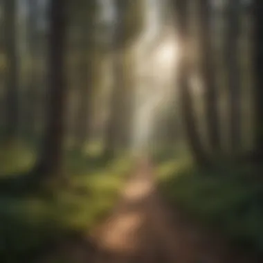 Serene Forest Path Hikers enjoying a serene forest path