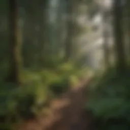 Lush green forest trail winding through Ketchikan