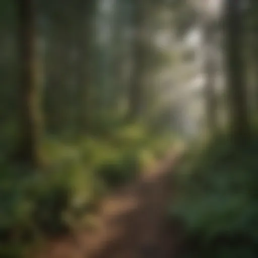 Lush green forest trail winding through Ketchikan