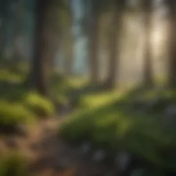 A panoramic view of the John Muir Hiking Trail showcasing lush greenery and towering trees.