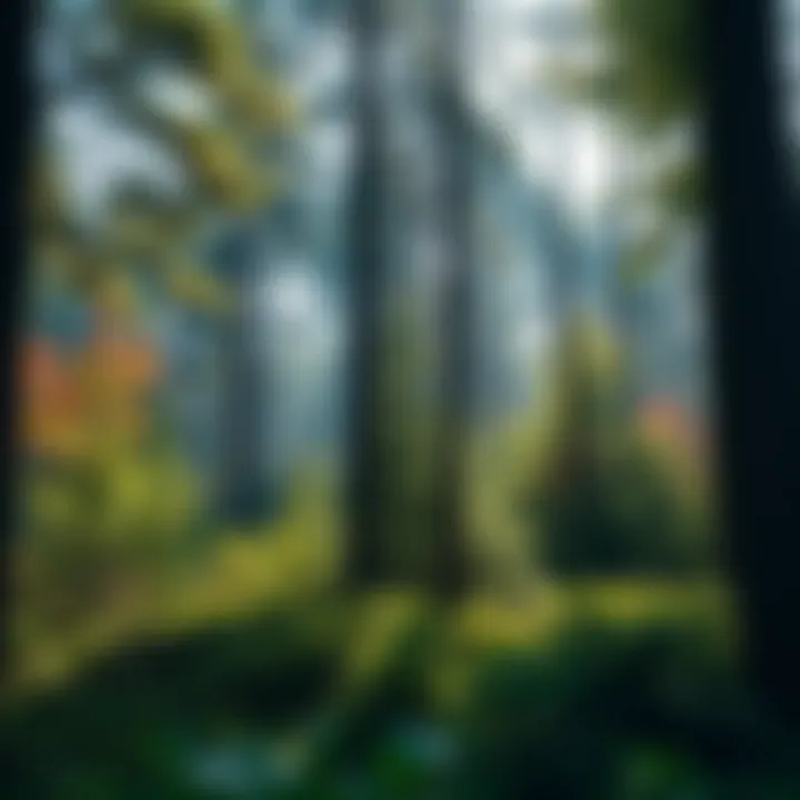 Biodiversity in Forest Ecosystems A vibrant ecosystem showcasing diverse flora and fauna