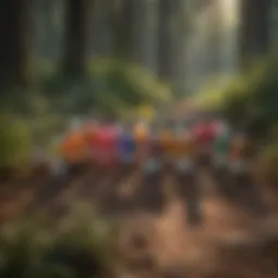 A vibrant array of marking dyes used in herbicide applications.