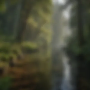 Tranquil view of Mckenzie River with lush surroundings