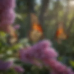 Vibrant butterfly bush attracting pollinators