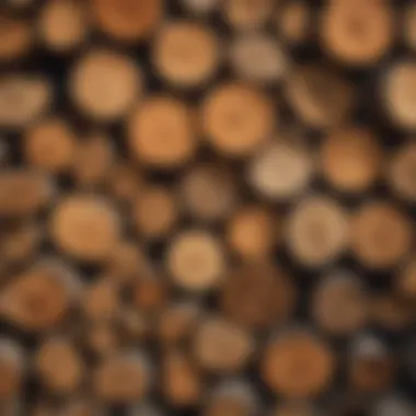 Close-up of well-seasoned firewood with visible texture.