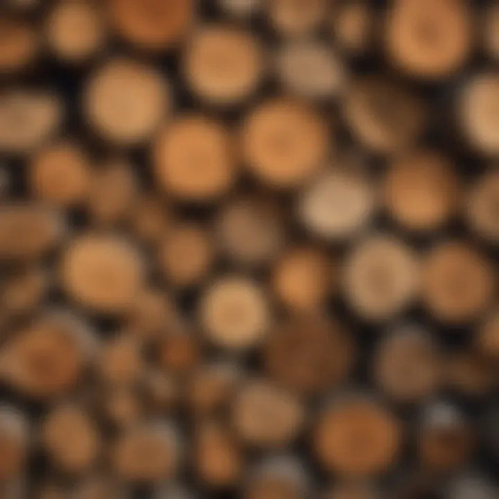 Close-up of well-seasoned firewood with visible texture.