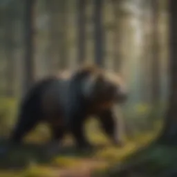 A serene forest environment showcasing bear habitat.