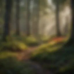 Vibrant forest ecosystem showcasing diverse plant species