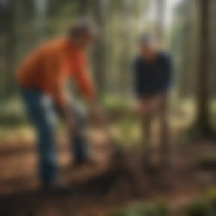 Community members engaging in a tree planting event