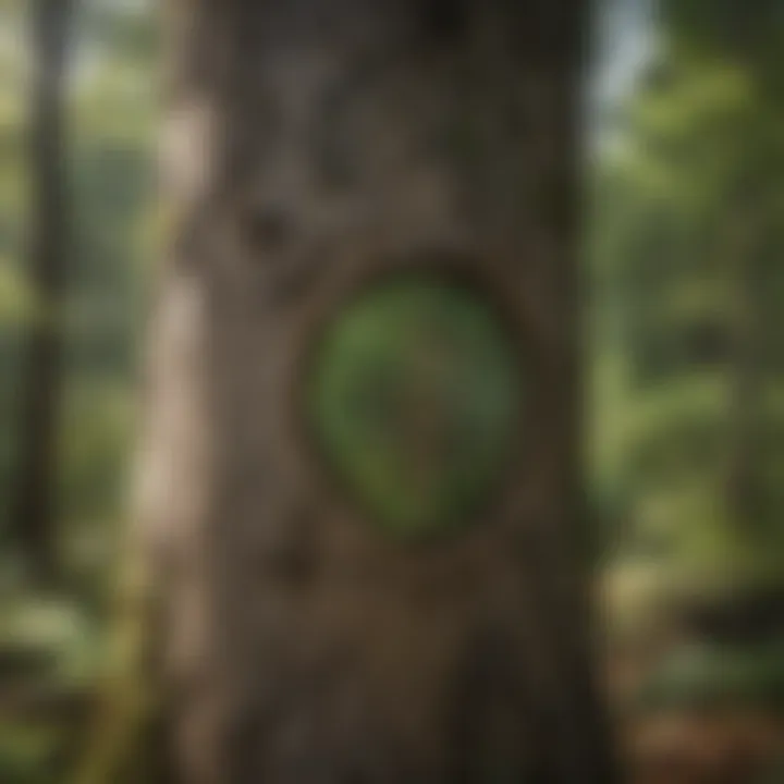 Close-up of a tree being treated for pests using sustainable methods
