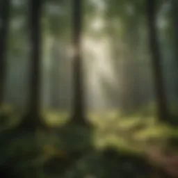 A serene forest landscape symbolizing remembrance and nature's beauty