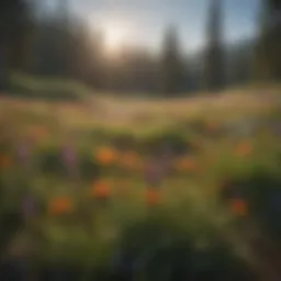 A vibrant meadow filled with diverse wildflower species in the Pacific Northwest