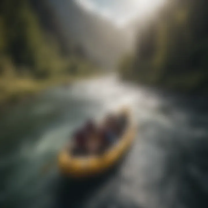 Rafters navigating the tumultuous waters of the Snake River