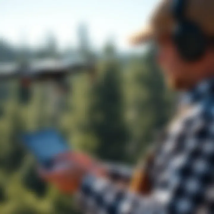 Drone operator observing environmental data on a tablet