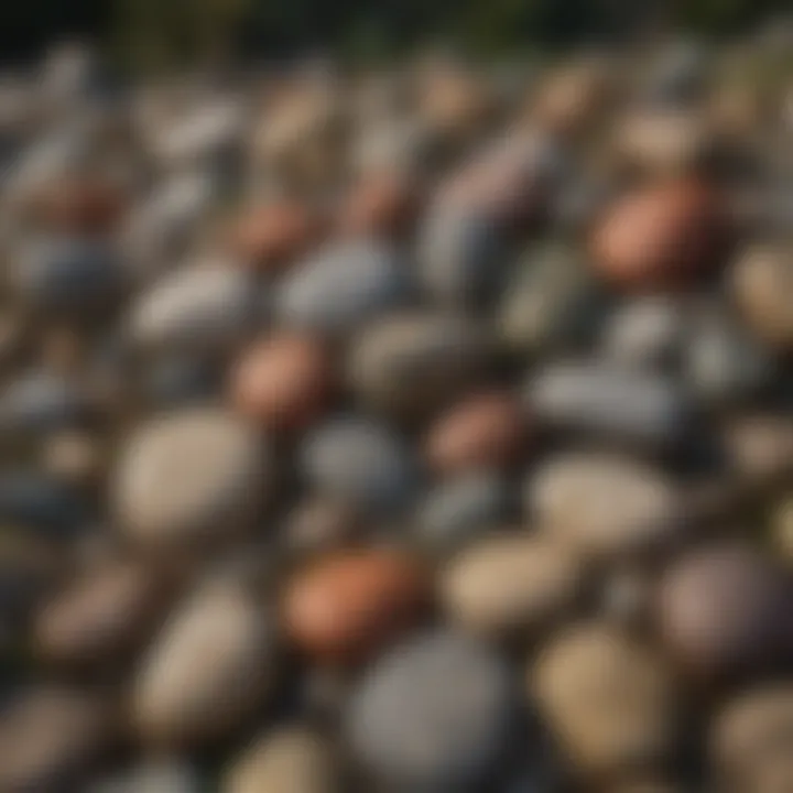 Close-up of various rock types used in bed applications