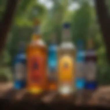 Cultural Essence: Skyy Mexico Bottles A vibrant showcase of Skyy Mexico bottles in a cultural setting