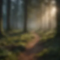 A serene forest landscape showcasing diverse tree species