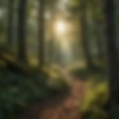 Woodland Habitat Ideal for Tick Populations A serene woodland setting with diverse flora illustrating a tick habitat