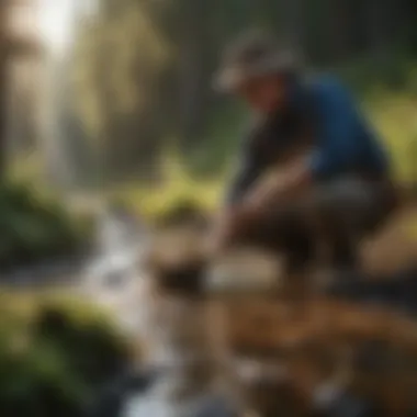 Responsible Gold Panning Practices A responsible gold panner adhering to environmental guidelines