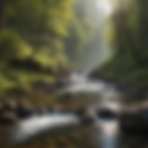 Stream flowing through a picturesque landscape, ideal for gold panning