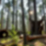 A picturesque forest scene showcasing diverse wood types in their natural habitat.