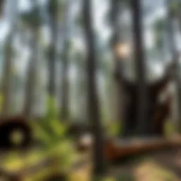 A picturesque forest scene showcasing diverse wood types in their natural habitat.