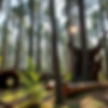 A picturesque forest scene showcasing diverse wood types in their natural habitat.