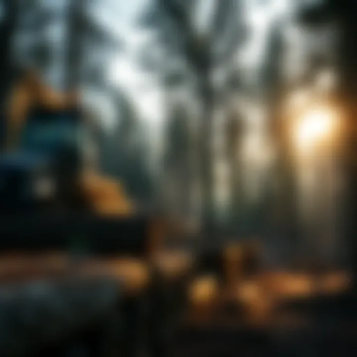 A serene image of a sustainable logging operation in a managed forest.