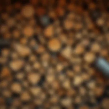 A well-organized woodpile illustrating different kinds of firewood.