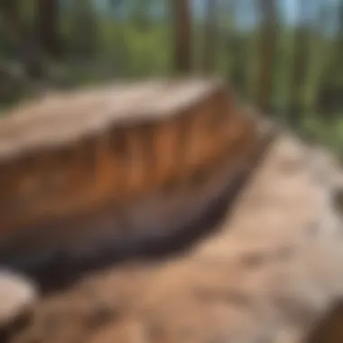 Close-up of unique geological features along a Colorado trail